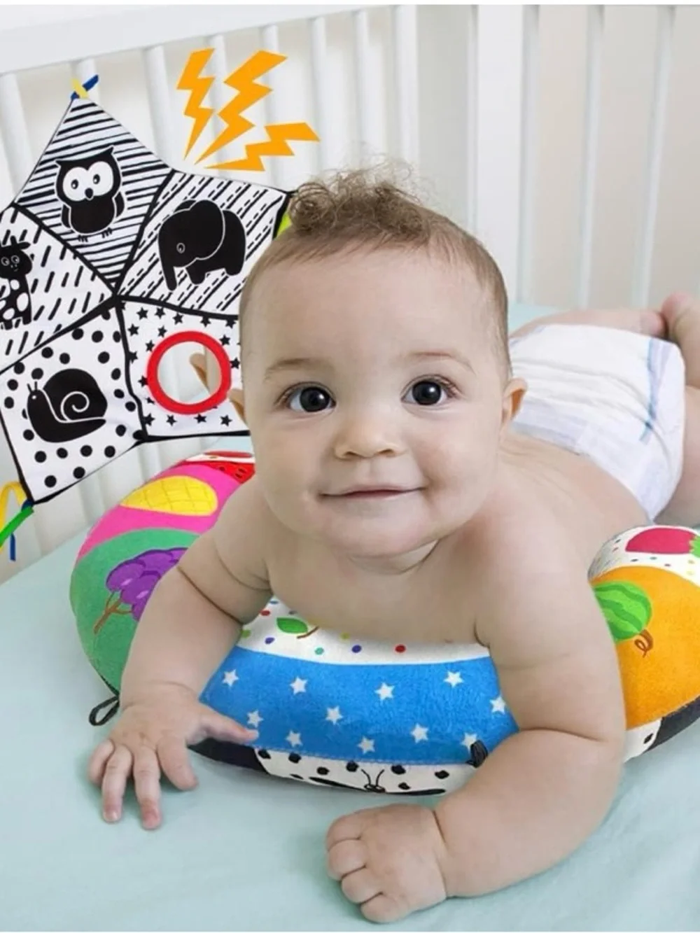 Multicolor Baby Tummy Time Support Pillow - Kids Accessories